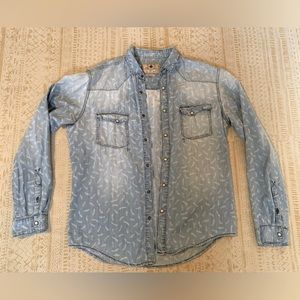Zara man button up chambray shirt